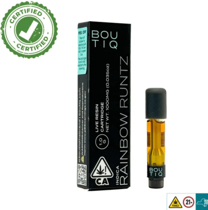 Rainbow Runtz Boutiq Carts - 1G Live Resin Cartridge - Indica