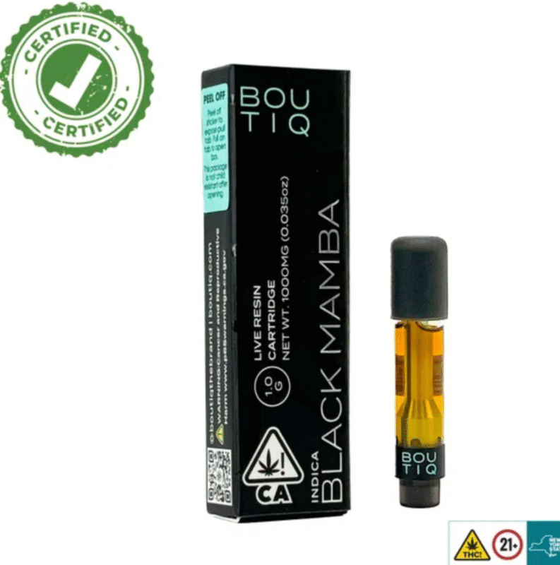Black Mamba Boutiq Carts - 1G Live Resin Cartridge - Indica